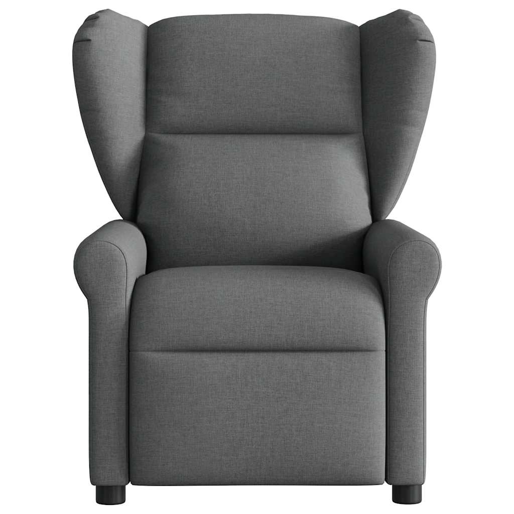 Masážní Polohovací Křeslo Tmavě Šedé Textil Tmavě Šedá