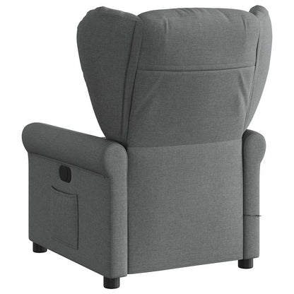 Masážní Polohovací Křeslo Tmavě Šedé Textil Tmavě Šedá
