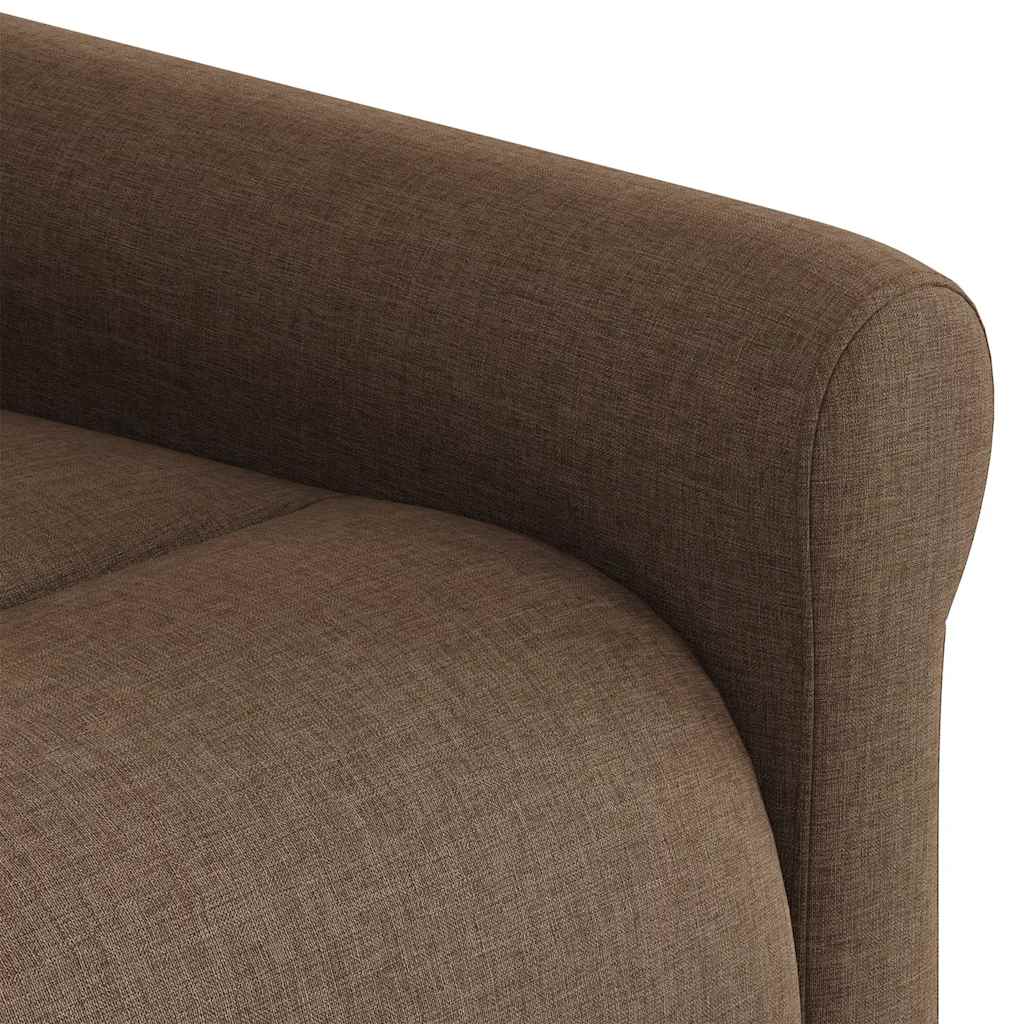 Masážní Polohovací Křeslo Hnědé Textil Hnědá