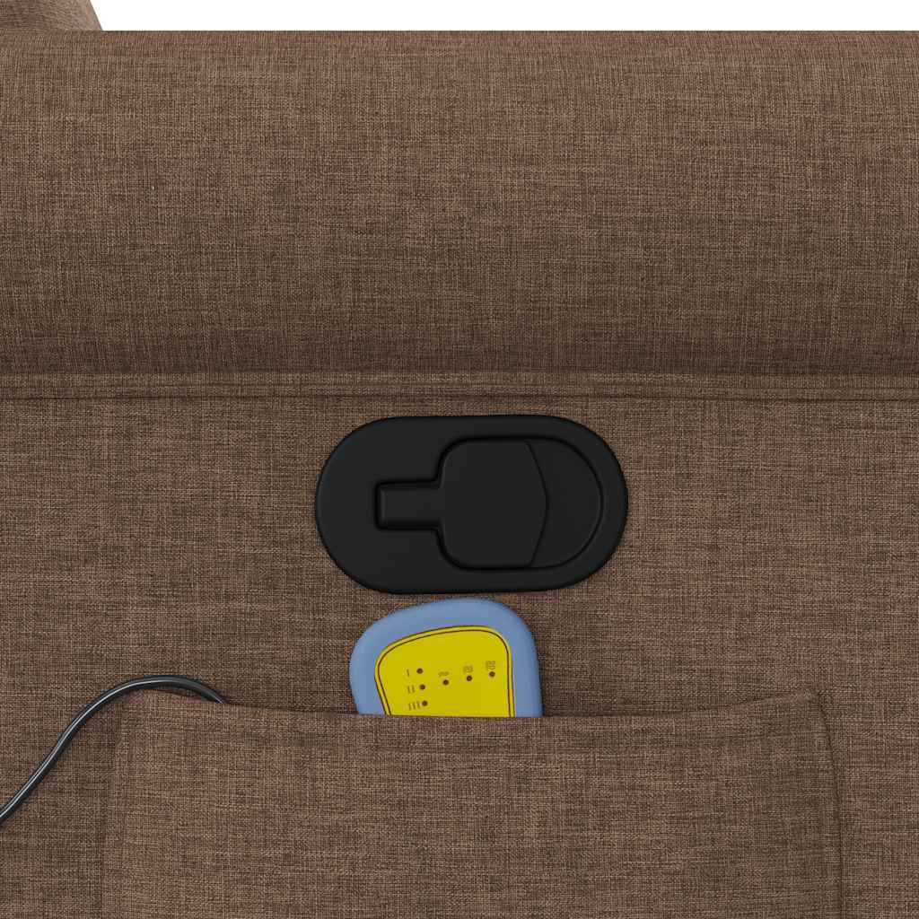 Masážní Polohovací Křeslo Hnědé Textil Hnědá