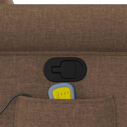 Masážní Polohovací Křeslo Hnědé Textil Hnědá