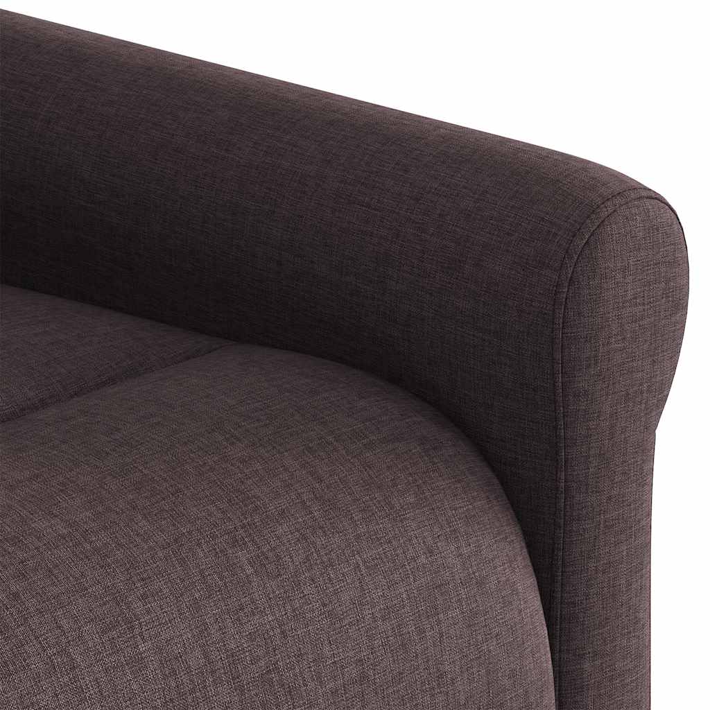 Masážní Polohovací Křeslo Tmavě Hnědé Textil Tmavě Hnědá