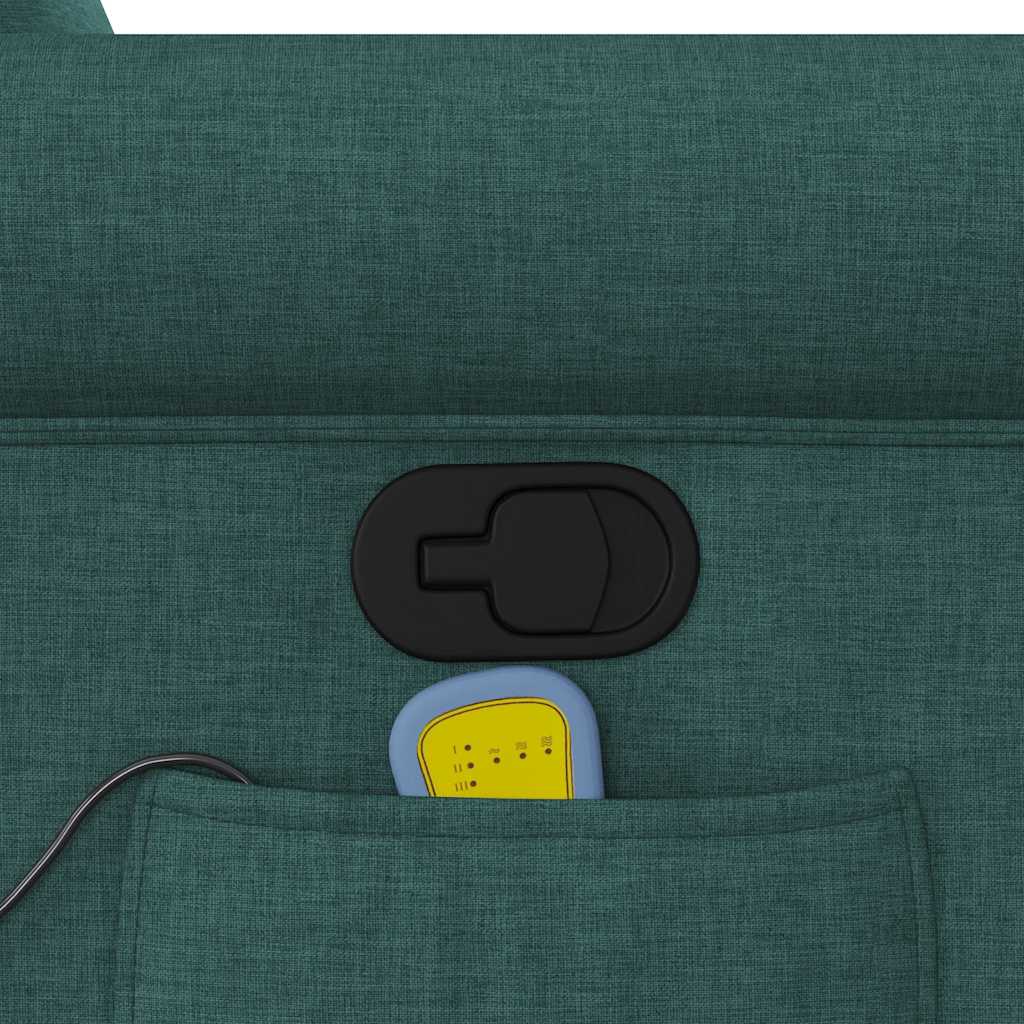 Masážní Polohovací Křeslo Tmavě Zelené Textil Tmavě Zelená