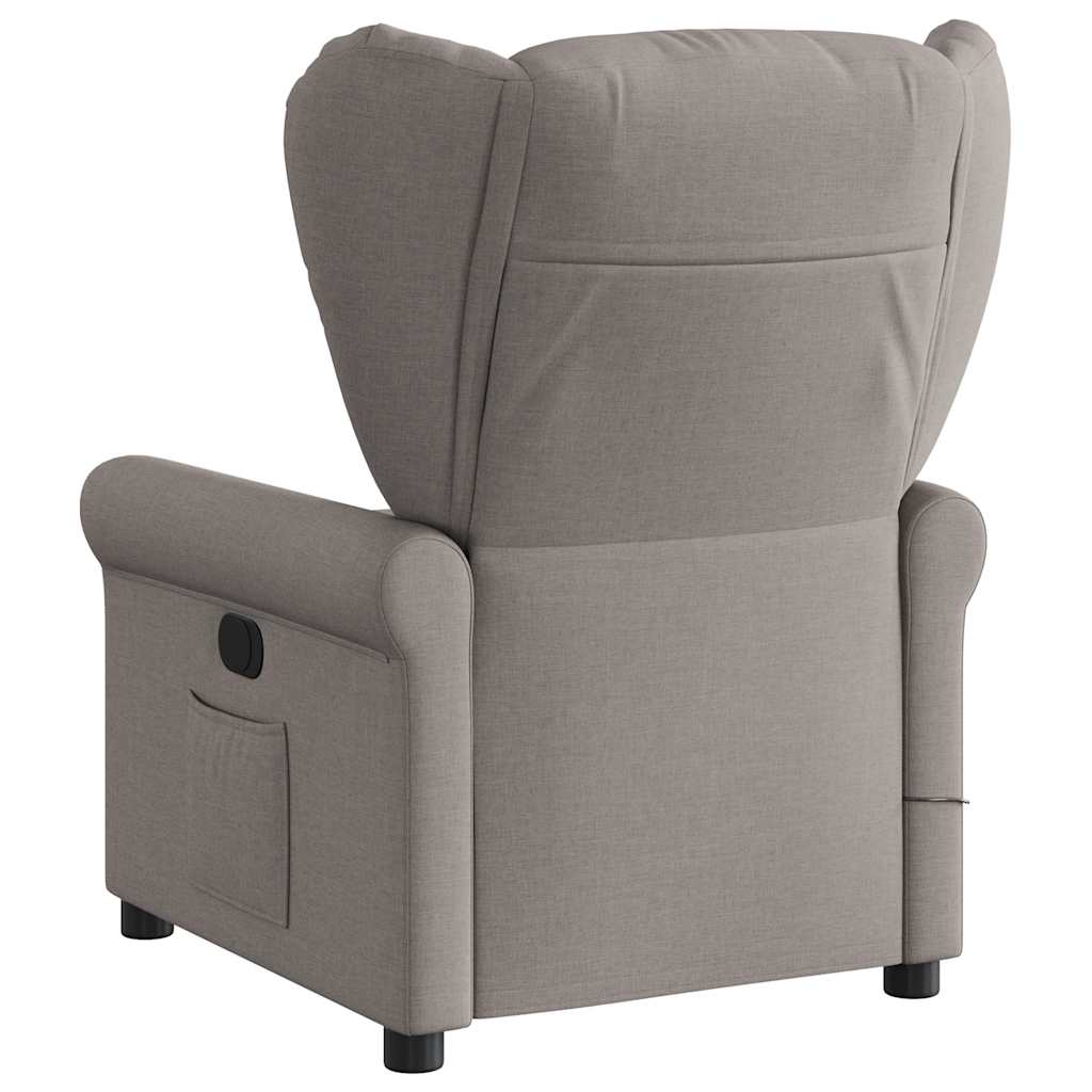 Masážní Polohovací Křeslo Textil Taupe