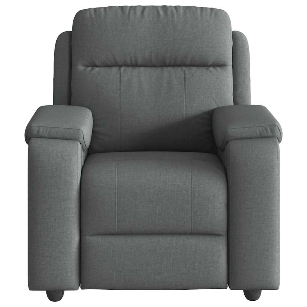 Polohovací Křeslo Tmavě Šedé Textil Tmavě Šedá