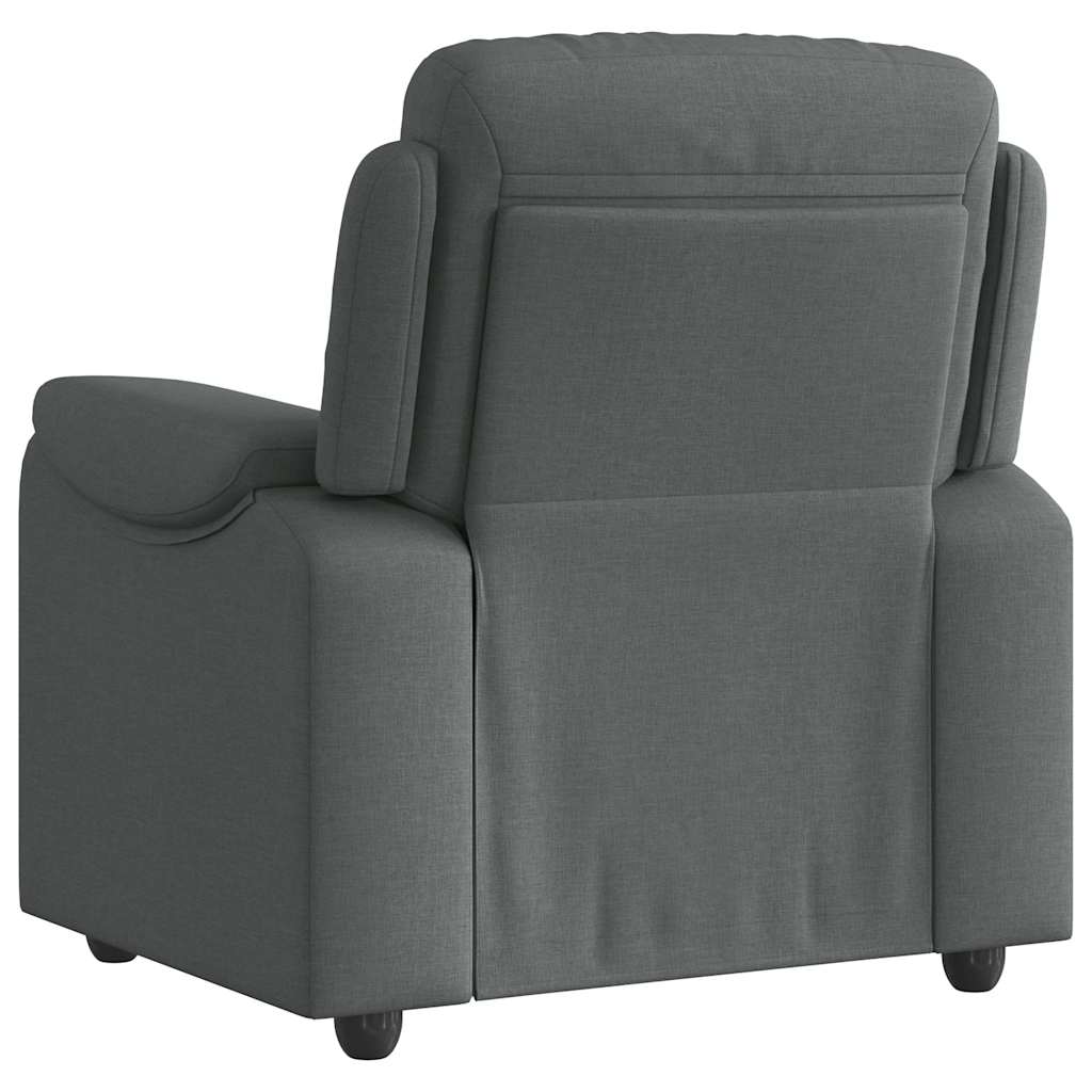 Polohovací Křeslo Tmavě Šedé Textil Tmavě Šedá