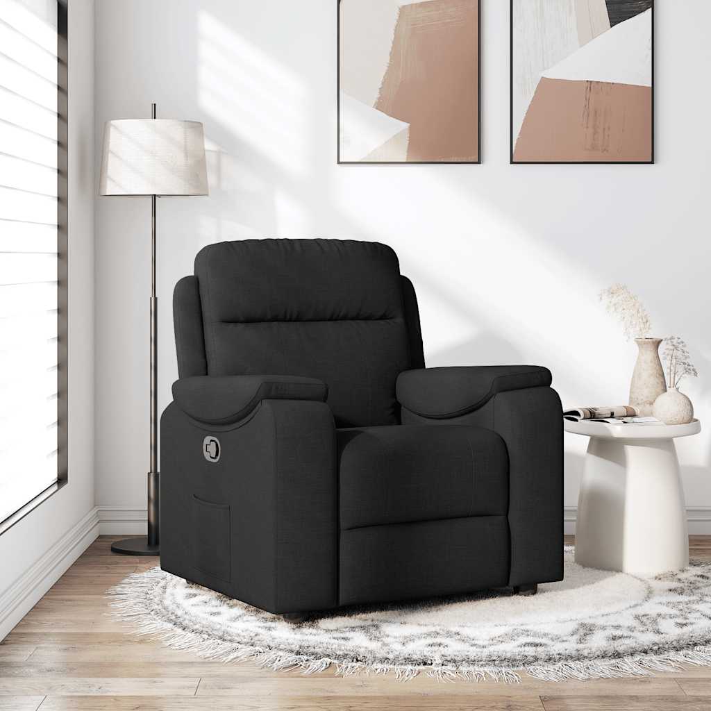 Polohovací Křeslo Černé Textil Černá