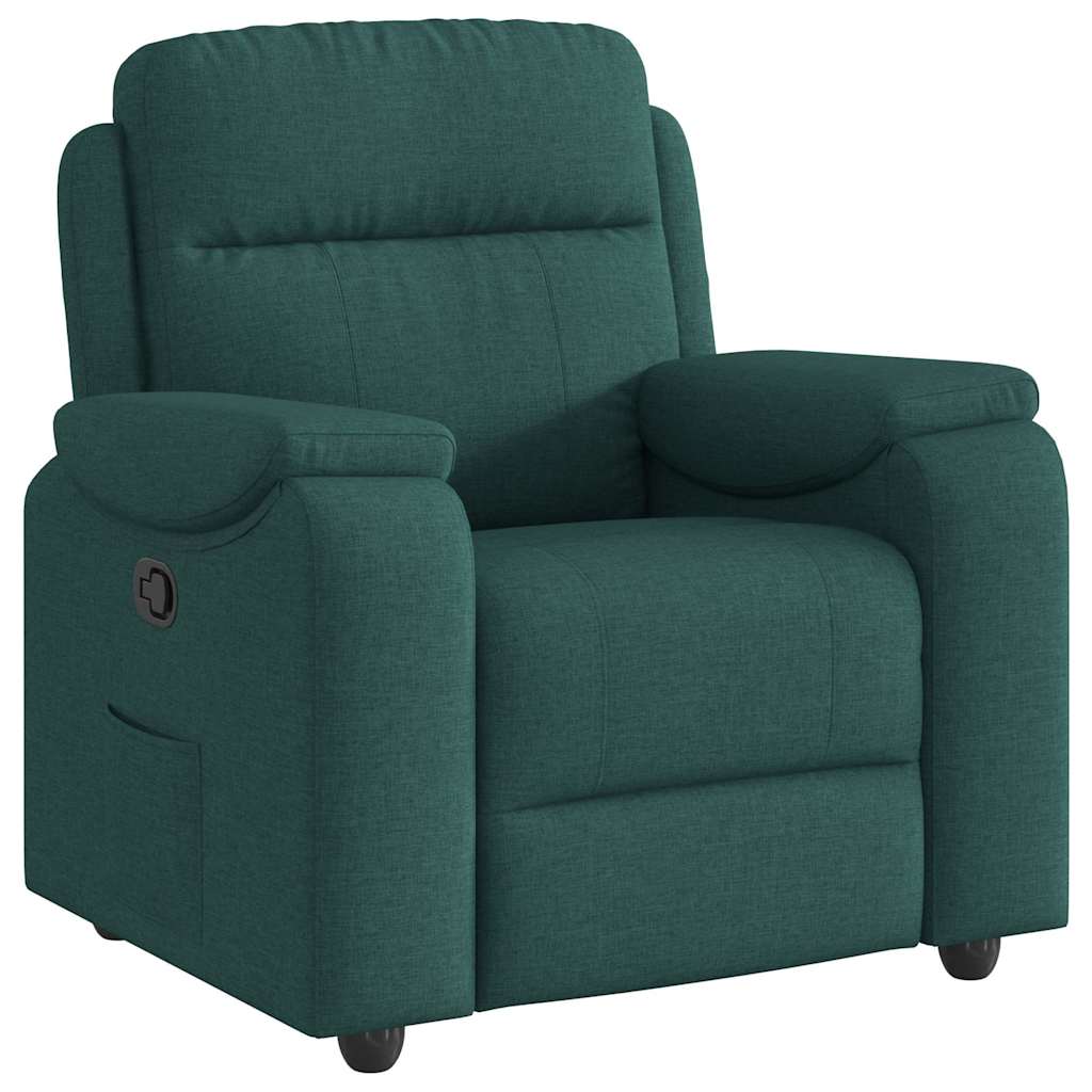 Polohovací Křeslo Tmavě Zelené Textil