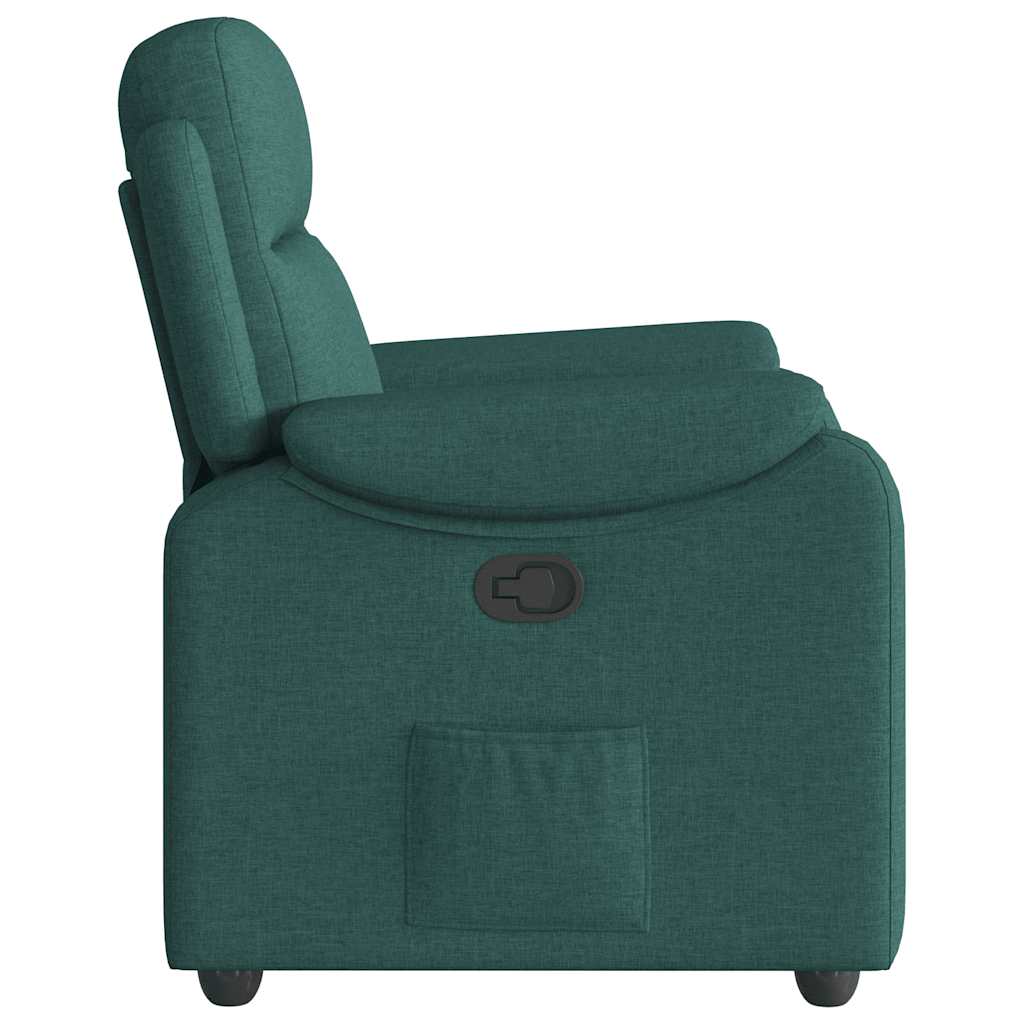 Polohovací Křeslo Tmavě Zelené Textil