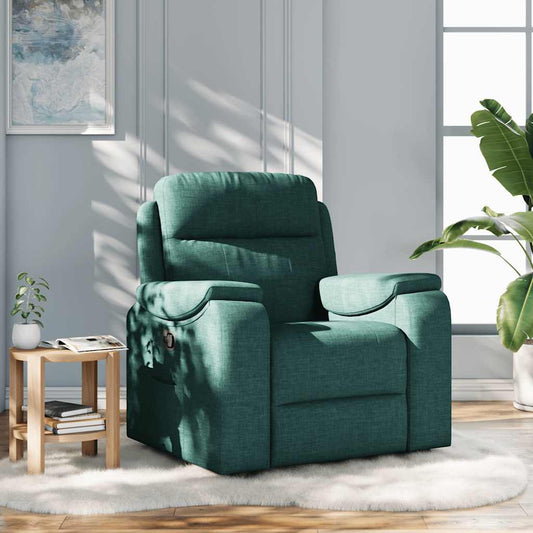 Polohovací Křeslo Tmavě Zelené Textil