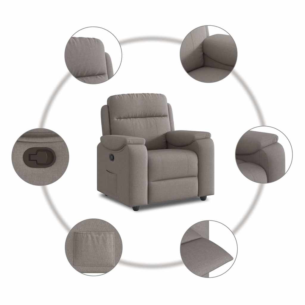 Polohovací Křeslo Textil Taupe
