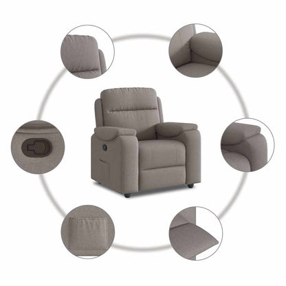 Polohovací Křeslo Textil Taupe