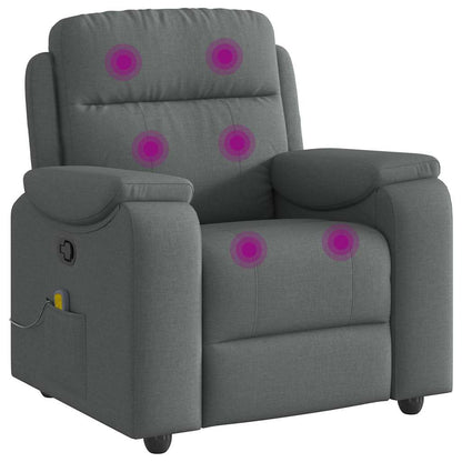 Masážní Polohovací Křeslo Tmavě Šedé Textil Tmavě Šedá