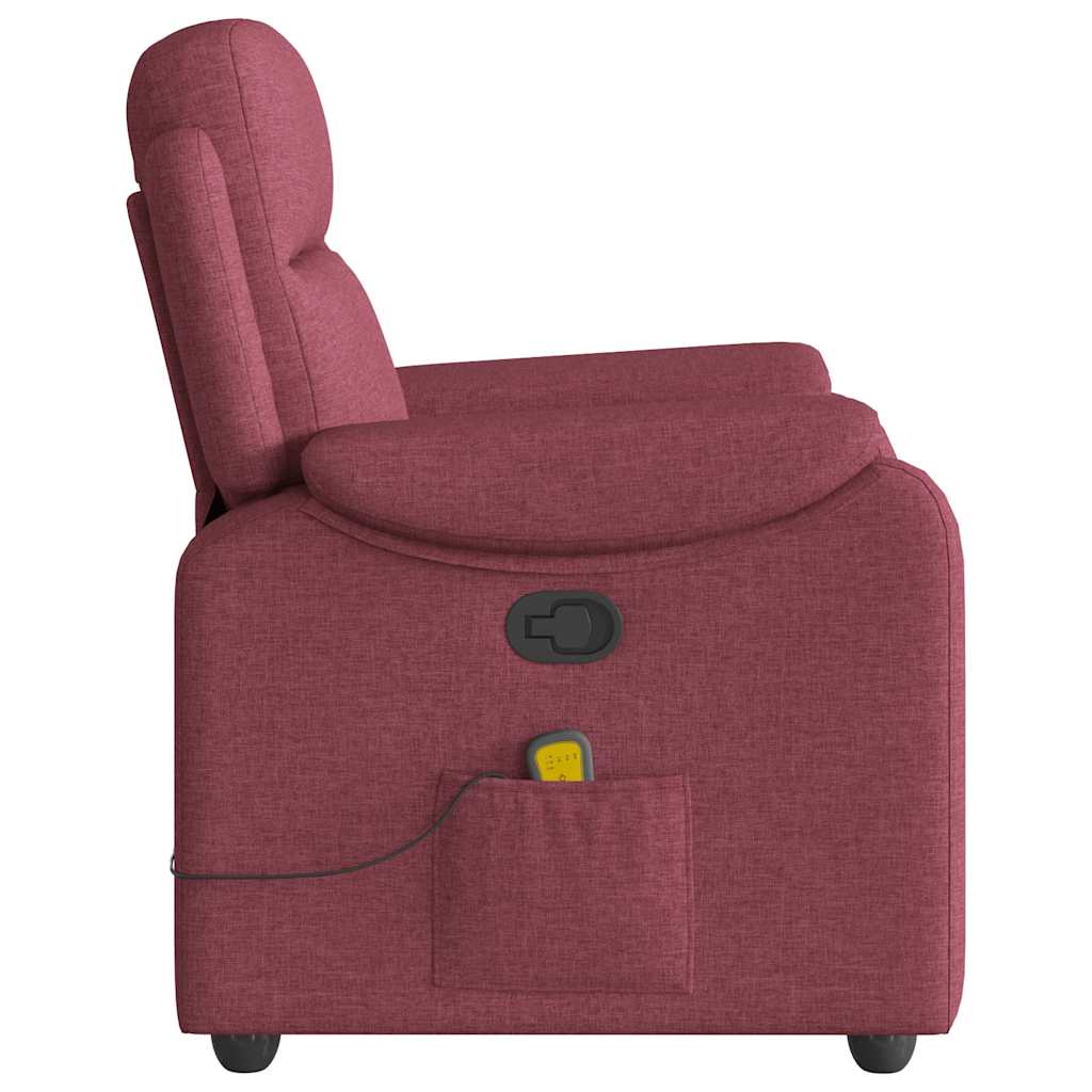 Masážní Polohovací Křeslo Vínové Textil Vínová Červená