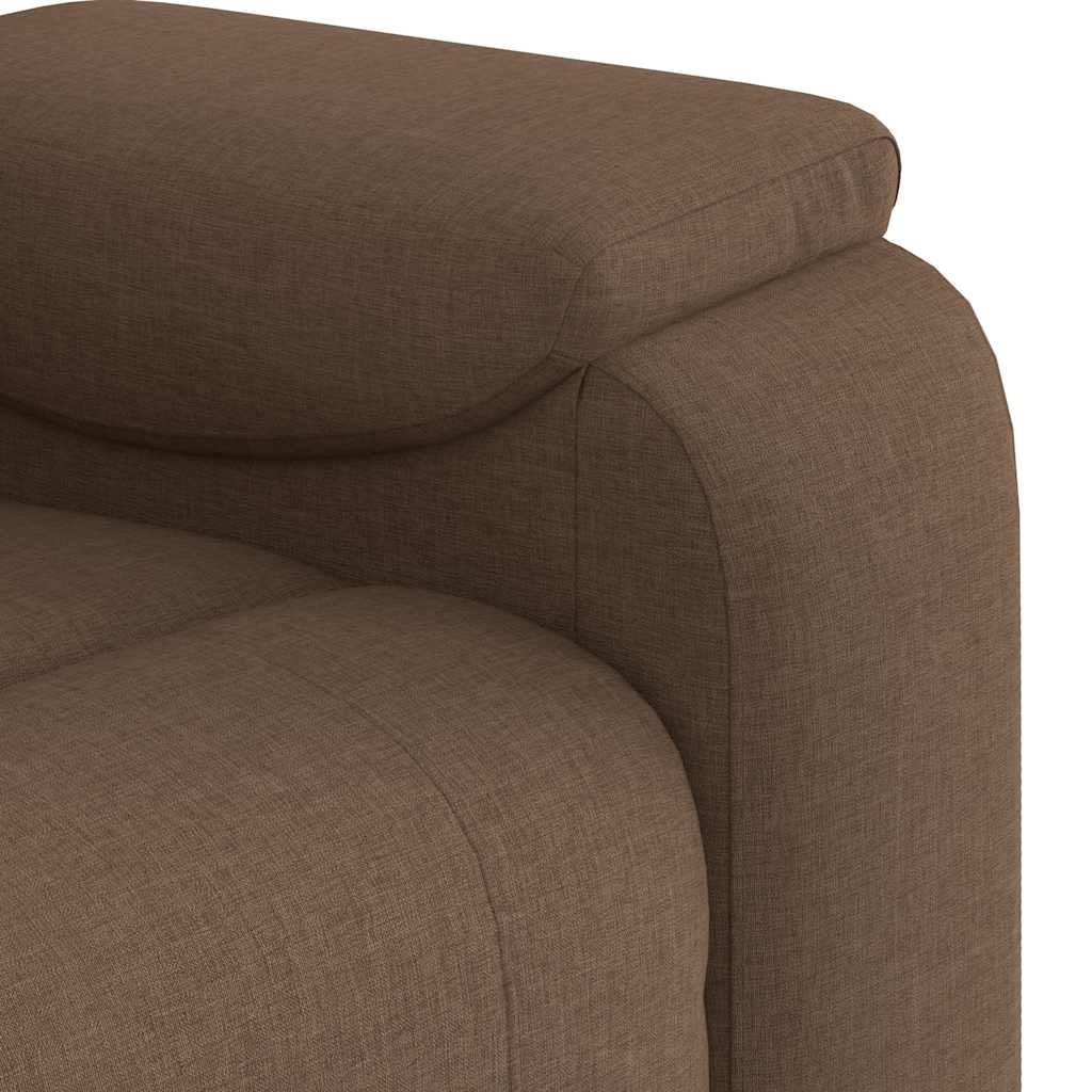 Masážní Polohovací Křeslo Hnědé Textil Hnědá