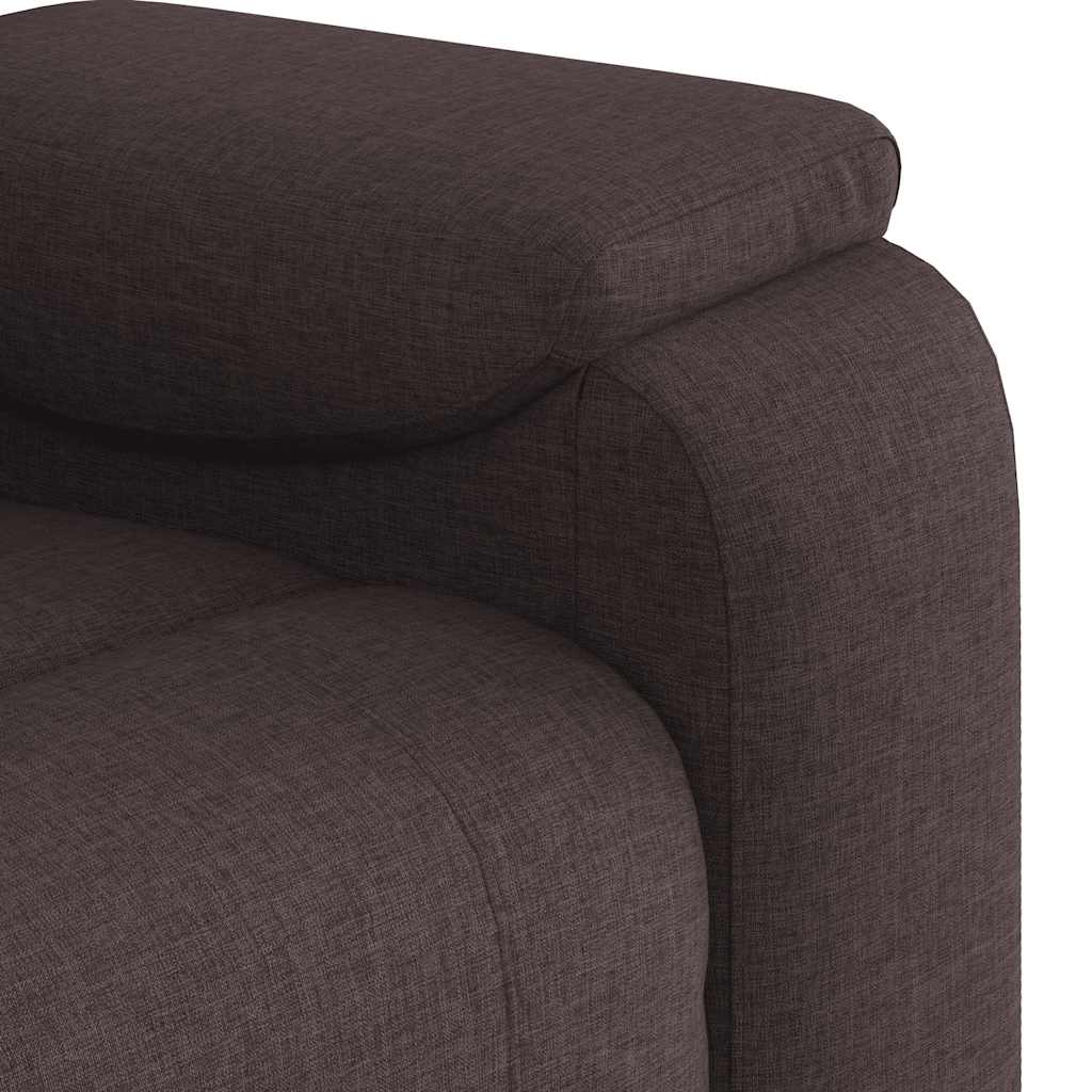 Masážní Polohovací Křeslo Tmavě Hnědé Textil Tmavě Hnědá
