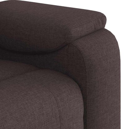 Masážní Polohovací Křeslo Tmavě Hnědé Textil Tmavě Hnědá