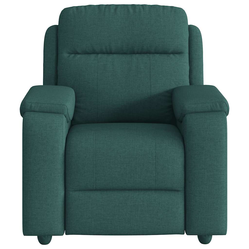 Masážní Polohovací Křeslo Tmavě Zelené Textil Tmavě Zelená