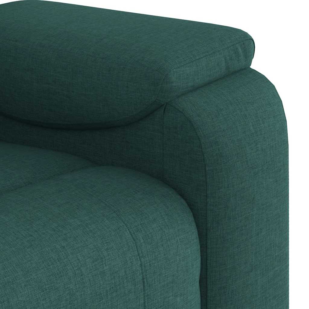 Masážní Polohovací Křeslo Tmavě Zelené Textil Tmavě Zelená