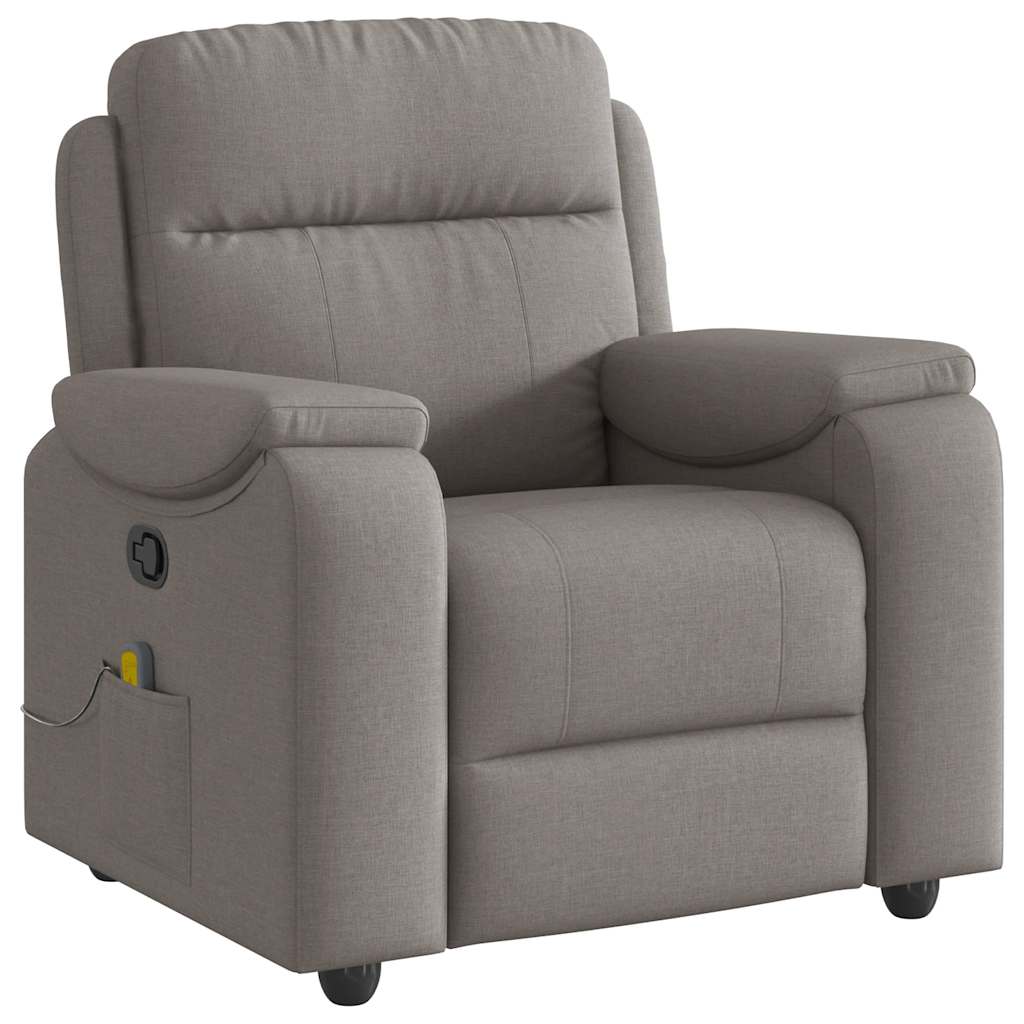Masážní Polohovací Křeslo Textil Taupe