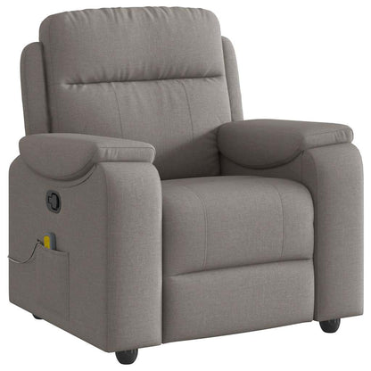Masážní Polohovací Křeslo Textil Taupe