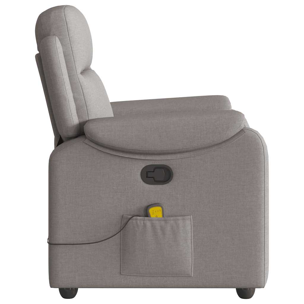 Masážní Polohovací Křeslo Textil Taupe