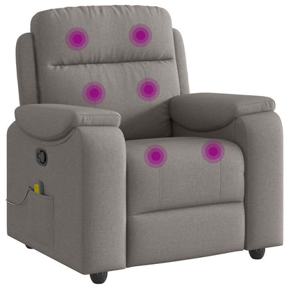Masážní Polohovací Křeslo Textil Taupe