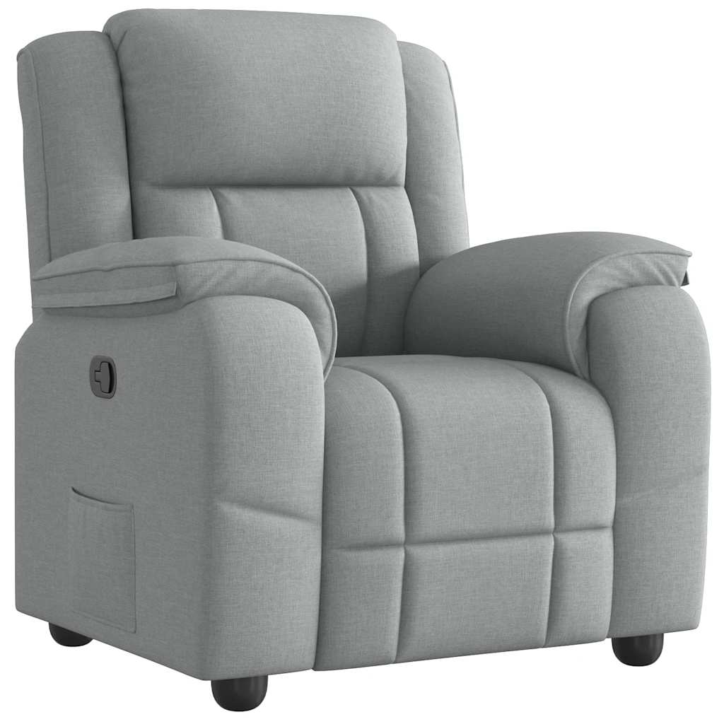 Polohovací Křeslo Světle Šedé Textil Světle Šedá