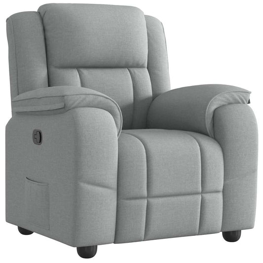 Polohovací Křeslo Světle Šedé Textil Světle Šedá