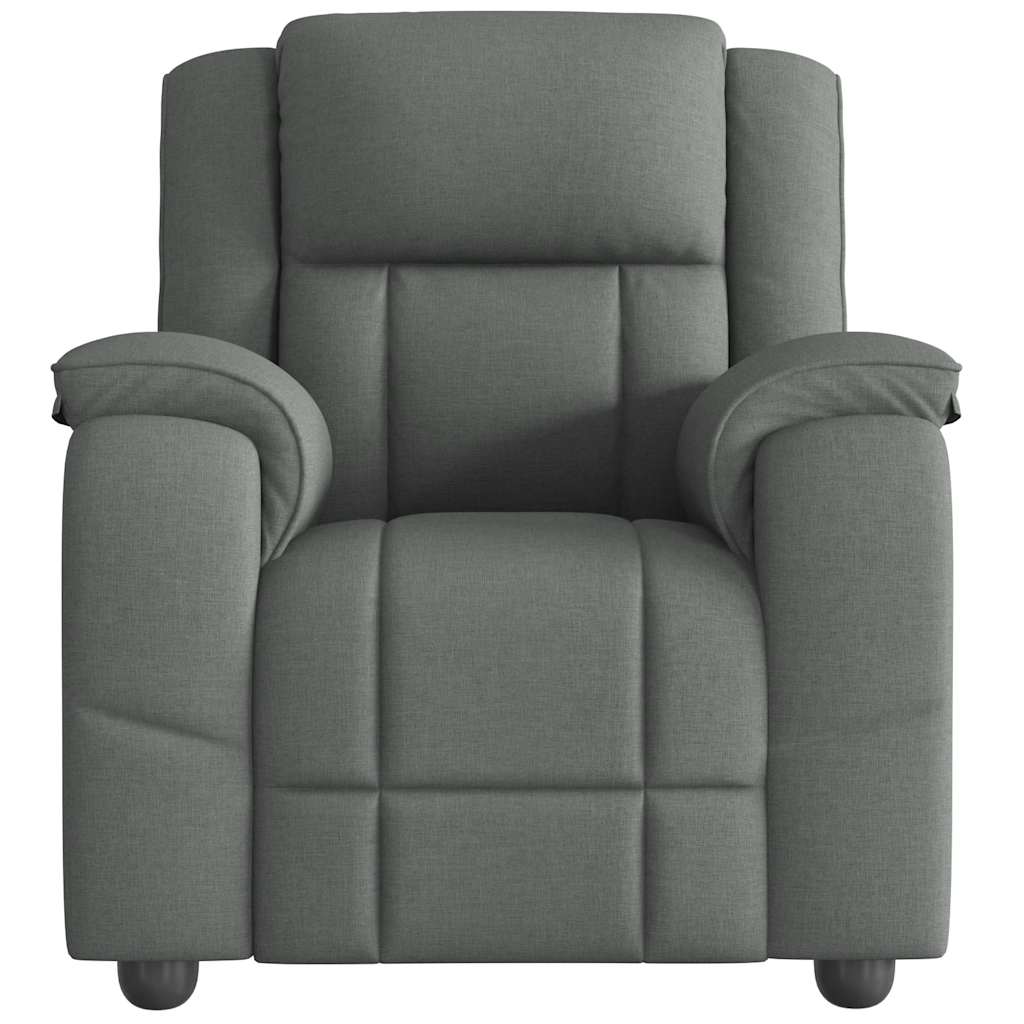 Polohovací Křeslo Tmavě Šedé Textil Tmavě Šedá