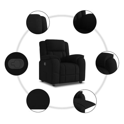 Polohovací Křeslo Černé Textil Černá