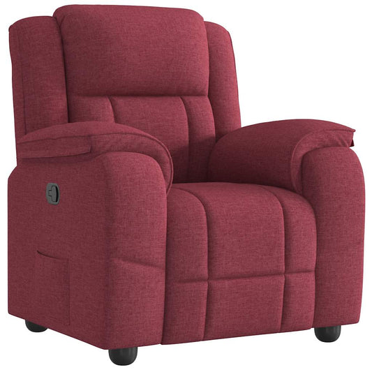 Polohovací Křeslo Vínové Textil