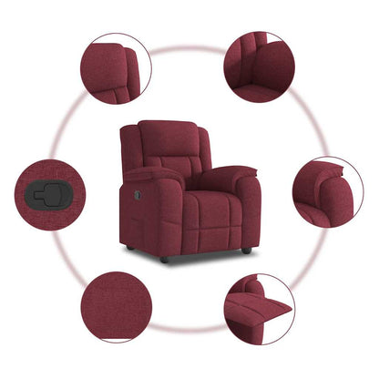 Polohovací Křeslo Vínové Textil