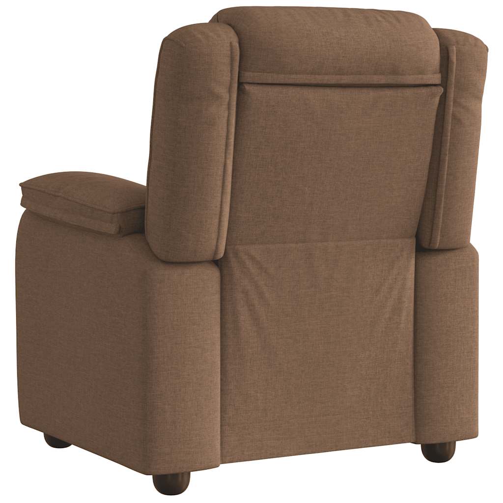 Polohovací Křeslo Hnědé Textil Hnědá