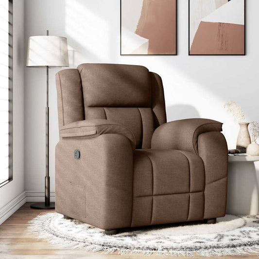 Polohovací Křeslo Hnědé Textil Hnědá