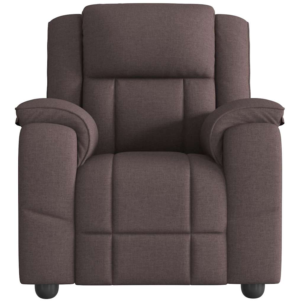 Polohovací Křeslo Tmavě Hnědé Textil