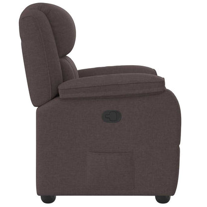 Polohovací Křeslo Tmavě Hnědé Textil
