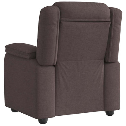 Polohovací Křeslo Tmavě Hnědé Textil
