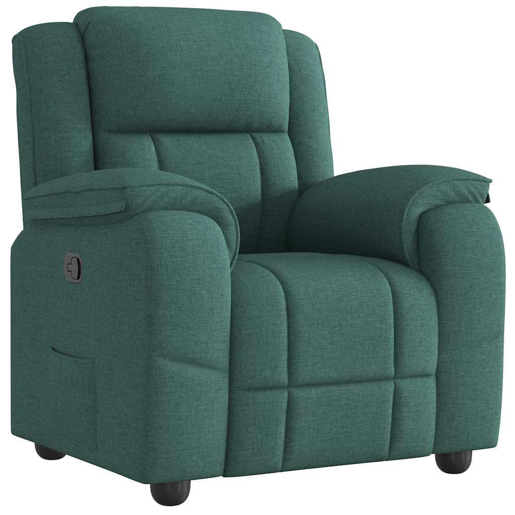 Polohovací Křeslo Tmavě Zelené Textil