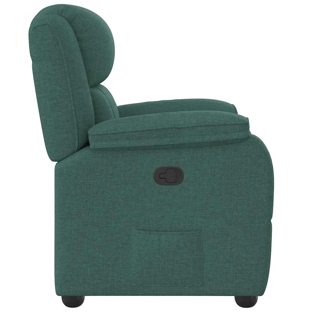 Polohovací Křeslo Tmavě Zelené Textil