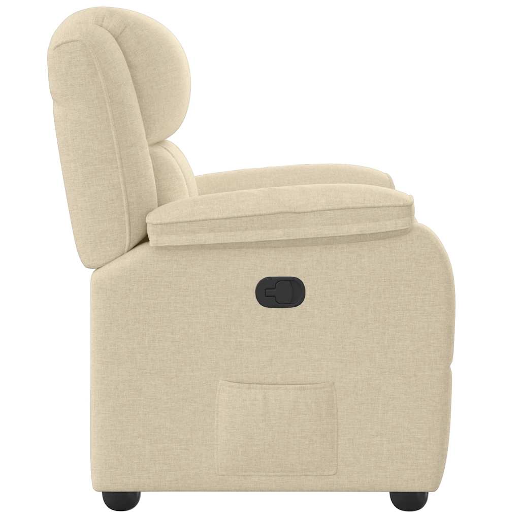 Polohovací Křeslo Krémové Textil