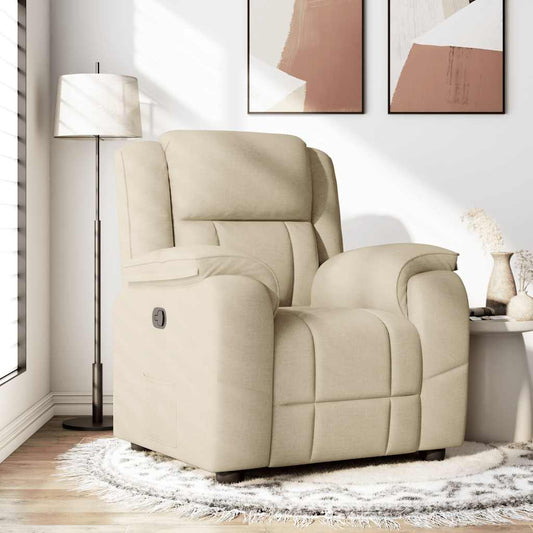 Polohovací Křeslo Krémové Textil