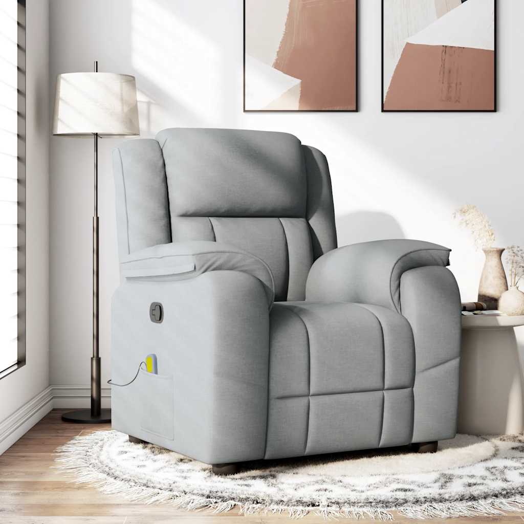 Polohovací Křeslo Světle Šedé Textil Světle Šedá