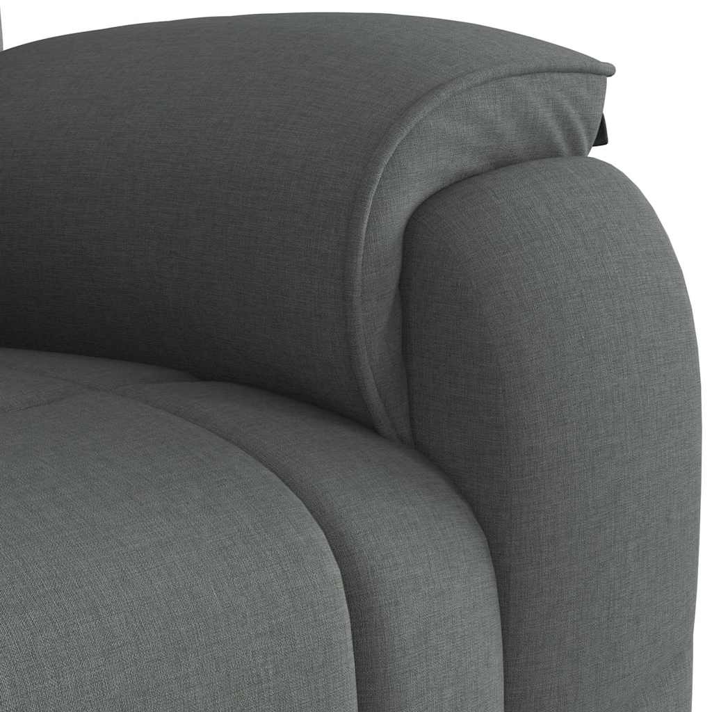 Masážní Polohovací Křeslo Tmavě Šedé Textil Tmavě Šedá
