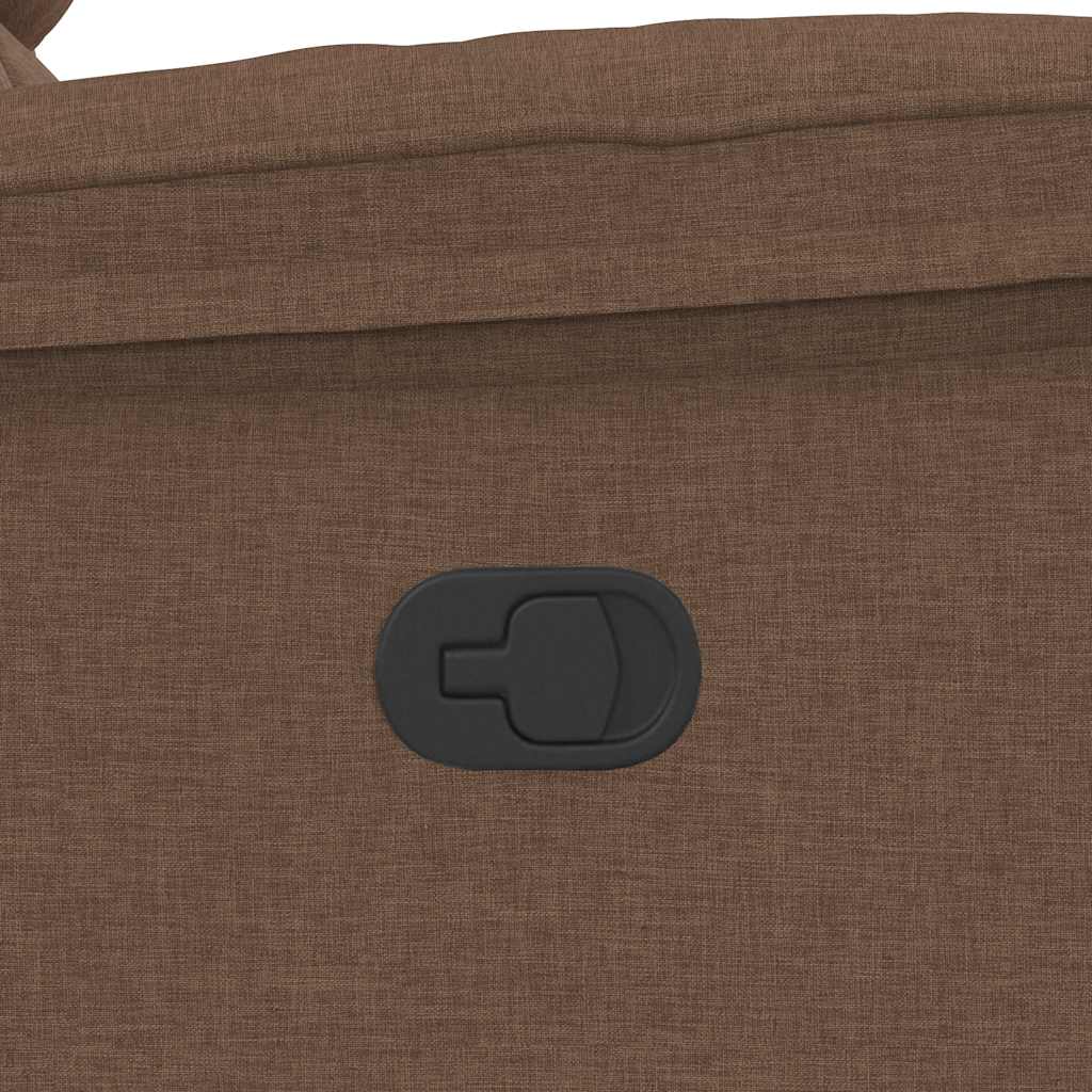 Masážní Polohovací Křeslo Hnědé Textil Hnědá