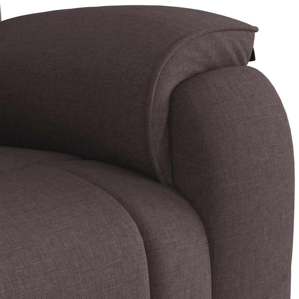 Masážní Polohovací Křeslo Tmavě Hnědé Textil Hnědá