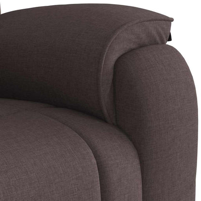 Masážní Polohovací Křeslo Tmavě Hnědé Textil Hnědá