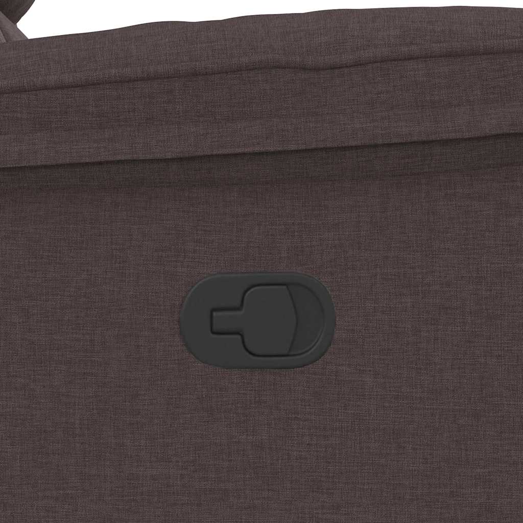 Masážní Polohovací Křeslo Tmavě Hnědé Textil Hnědá