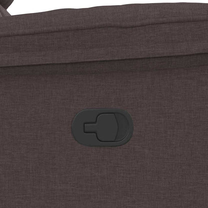 Masážní Polohovací Křeslo Tmavě Hnědé Textil Hnědá