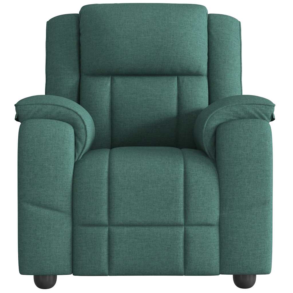 Masážní Polohovací Křeslo Tmavě Zelené Textil Tmavě Zelená